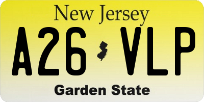 NJ license plate A26VLP