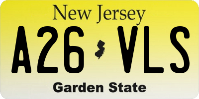NJ license plate A26VLS