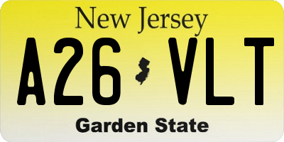 NJ license plate A26VLT