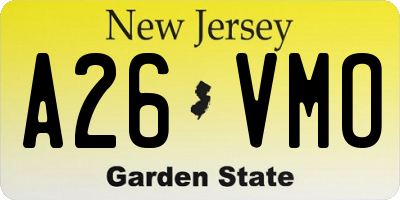 NJ license plate A26VMO