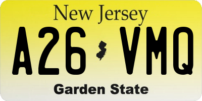 NJ license plate A26VMQ