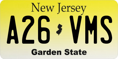 NJ license plate A26VMS