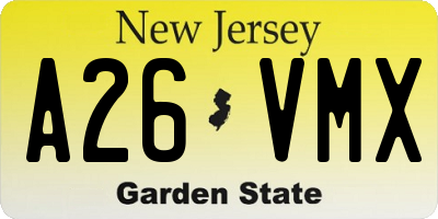 NJ license plate A26VMX