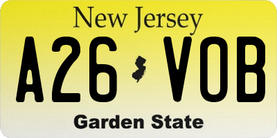 NJ license plate A26VOB