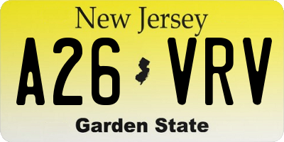 NJ license plate A26VRV