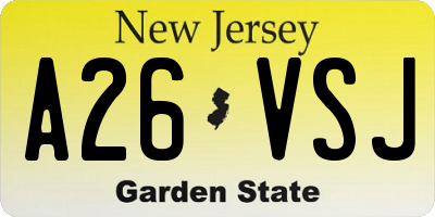 NJ license plate A26VSJ
