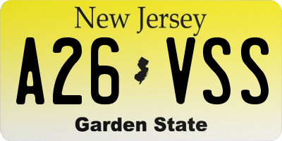 NJ license plate A26VSS
