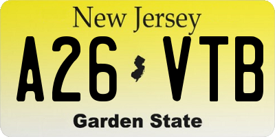 NJ license plate A26VTB