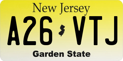 NJ license plate A26VTJ