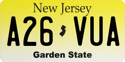 NJ license plate A26VUA