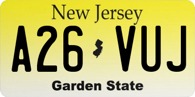 NJ license plate A26VUJ