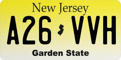 NJ license plate A26VVH