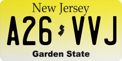 NJ license plate A26VVJ
