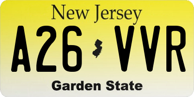 NJ license plate A26VVR