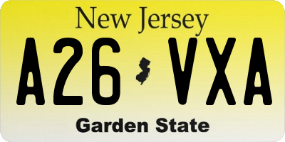 NJ license plate A26VXA
