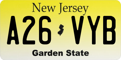 NJ license plate A26VYB