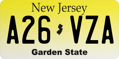 NJ license plate A26VZA