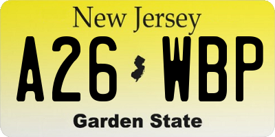 NJ license plate A26WBP