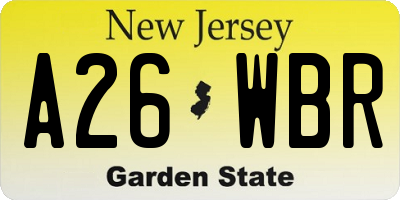 NJ license plate A26WBR