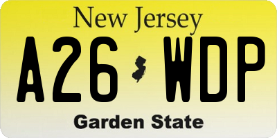 NJ license plate A26WDP