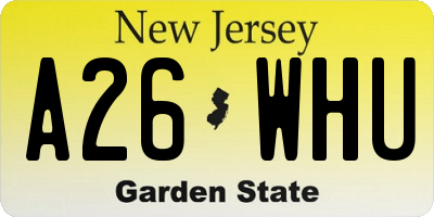 NJ license plate A26WHU