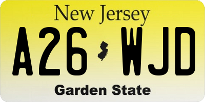 NJ license plate A26WJD