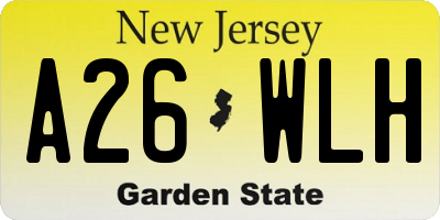 NJ license plate A26WLH
