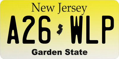 NJ license plate A26WLP