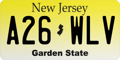 NJ license plate A26WLV