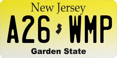 NJ license plate A26WMP