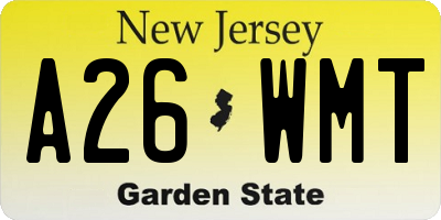 NJ license plate A26WMT