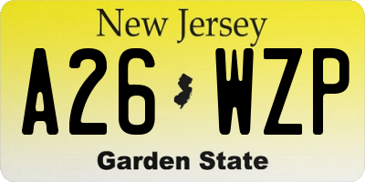 NJ license plate A26WZP