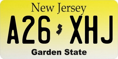 NJ license plate A26XHJ
