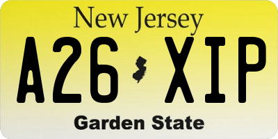 NJ license plate A26XIP