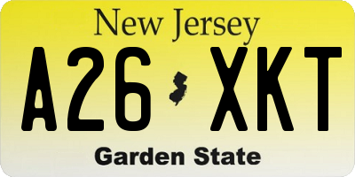 NJ license plate A26XKT