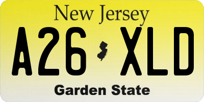 NJ license plate A26XLD