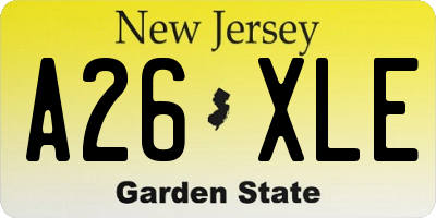 NJ license plate A26XLE