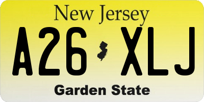 NJ license plate A26XLJ