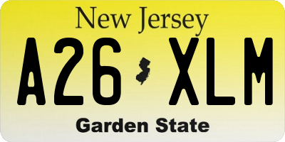 NJ license plate A26XLM