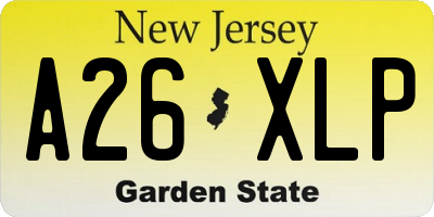 NJ license plate A26XLP