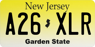 NJ license plate A26XLR
