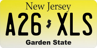 NJ license plate A26XLS
