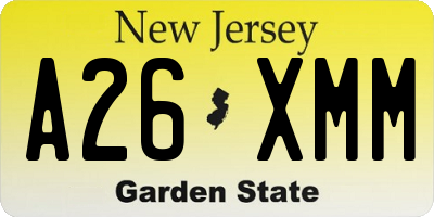 NJ license plate A26XMM