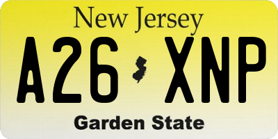 NJ license plate A26XNP