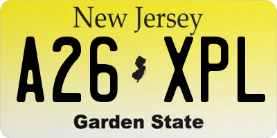NJ license plate A26XPL
