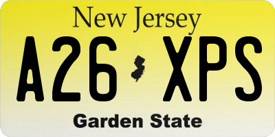 NJ license plate A26XPS