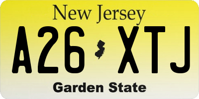 NJ license plate A26XTJ