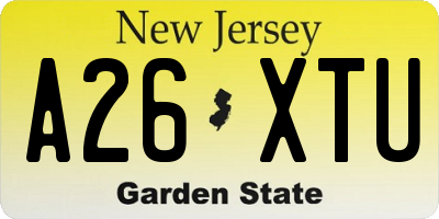 NJ license plate A26XTU