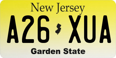 NJ license plate A26XUA