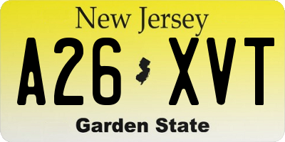 NJ license plate A26XVT